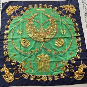 Hermes Silk Scarf Carre 90 LEs Cavaliers D'Or